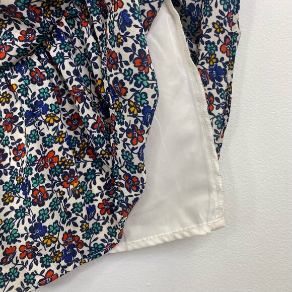 J.Crew Floral Print Dress Firey Sunset Relaxed Fit Ruffled Feminine Womens XXS - Picture 9 of 13
